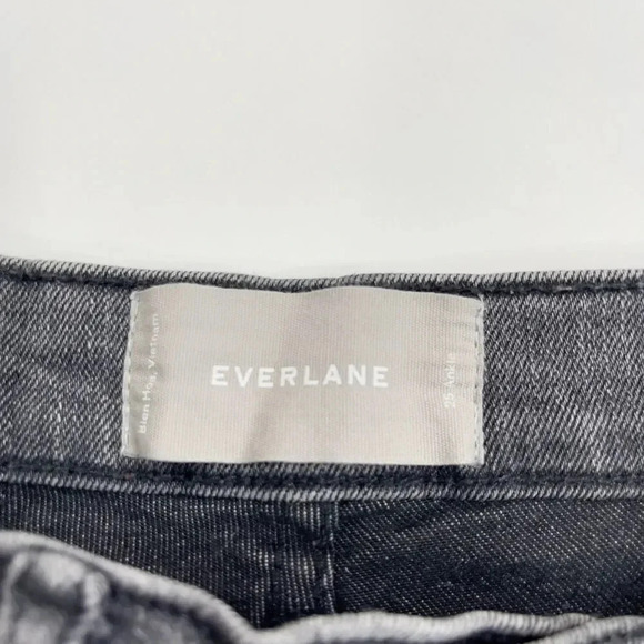 Everlane Raw Hem High Rise Skinny Ankle Jeans Faded Black 25 - Picture 7 of 12